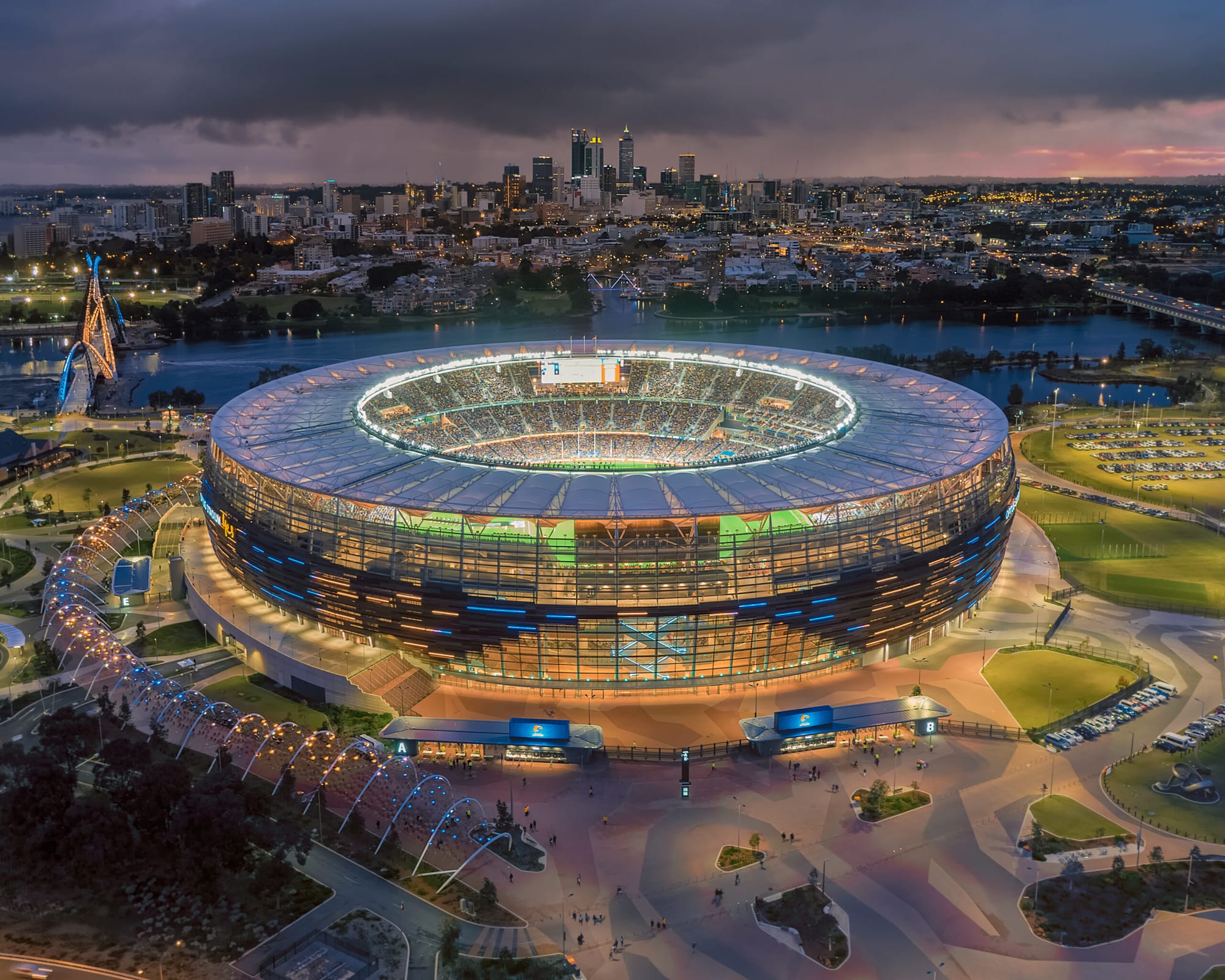 Perth Stadium (Optus Stadium) in Australia is one of the 50 Best Football Stadiums in the World to Visit Before You Turn 50 Years Old