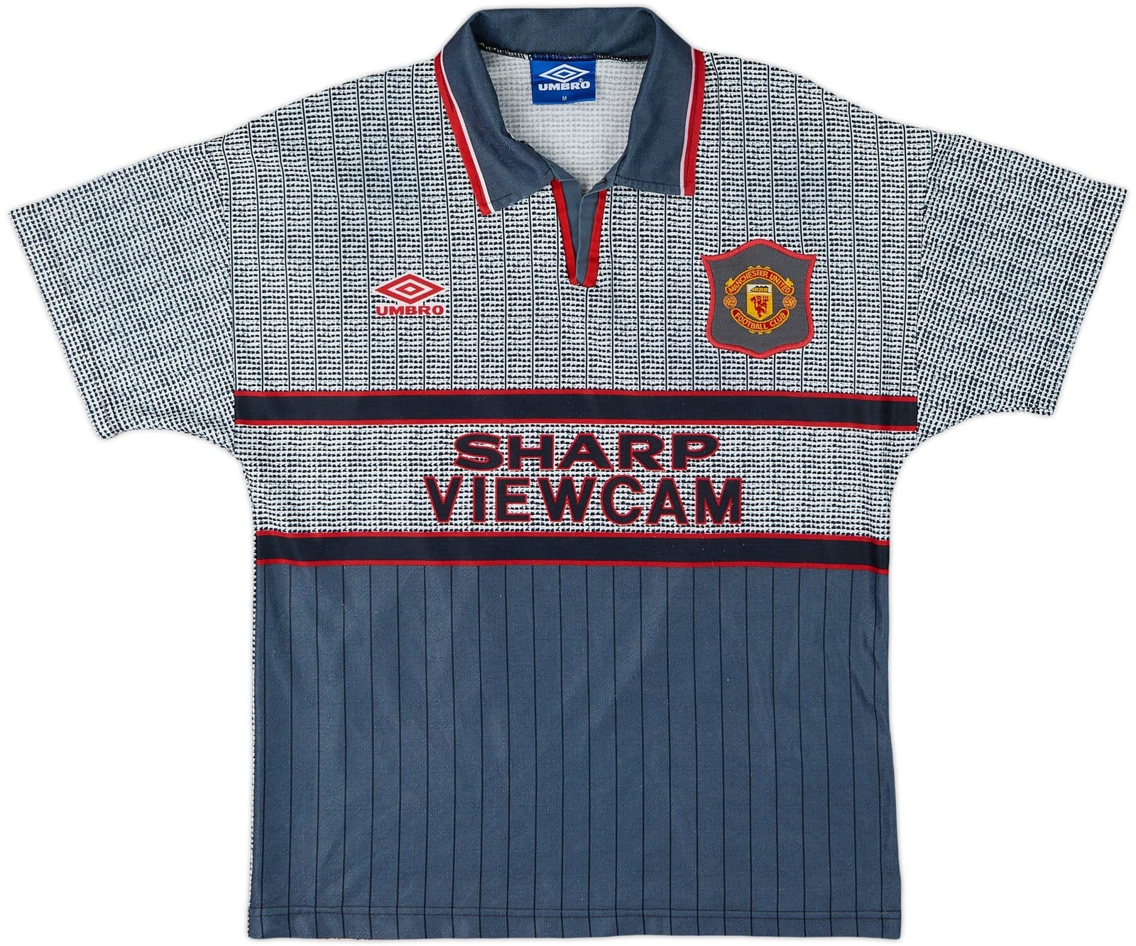 Manchester United 1995-96 grey away shirt, Umbro, rear detail