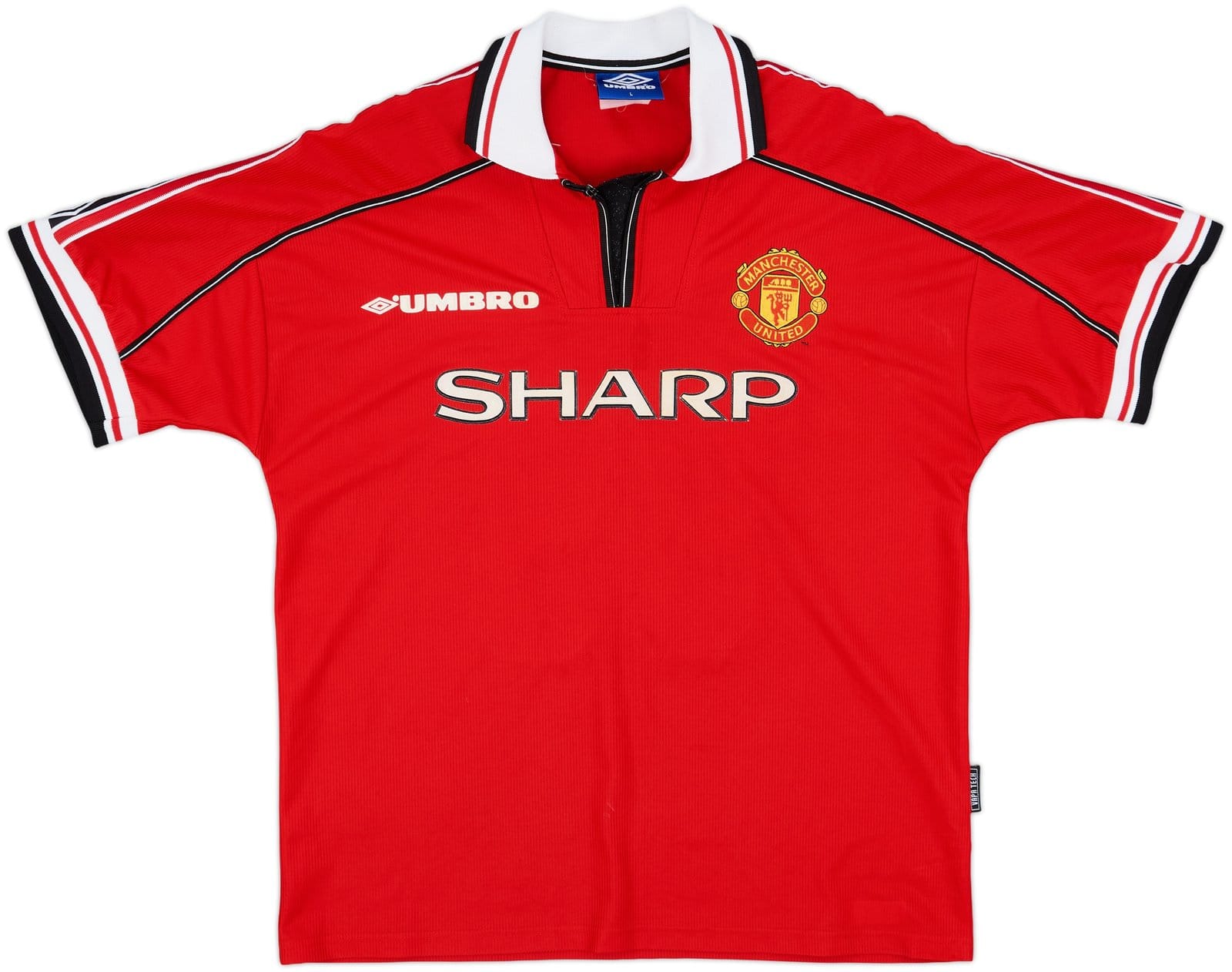 Manchester United 1998-99 Treble home shirt, Umbro, rear detail